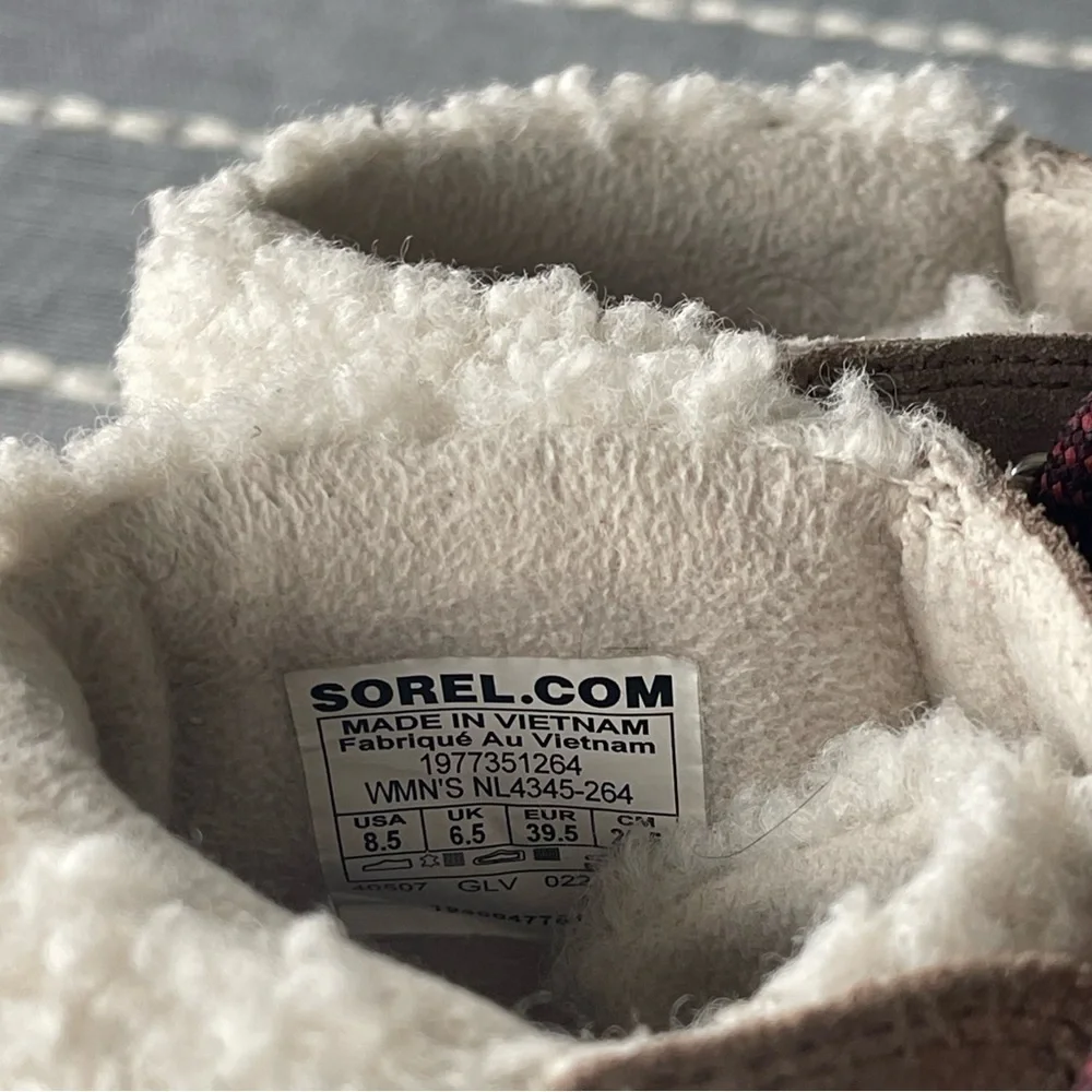 Sorel Harlow Lace Cozy Boots Shearling Size 8.5